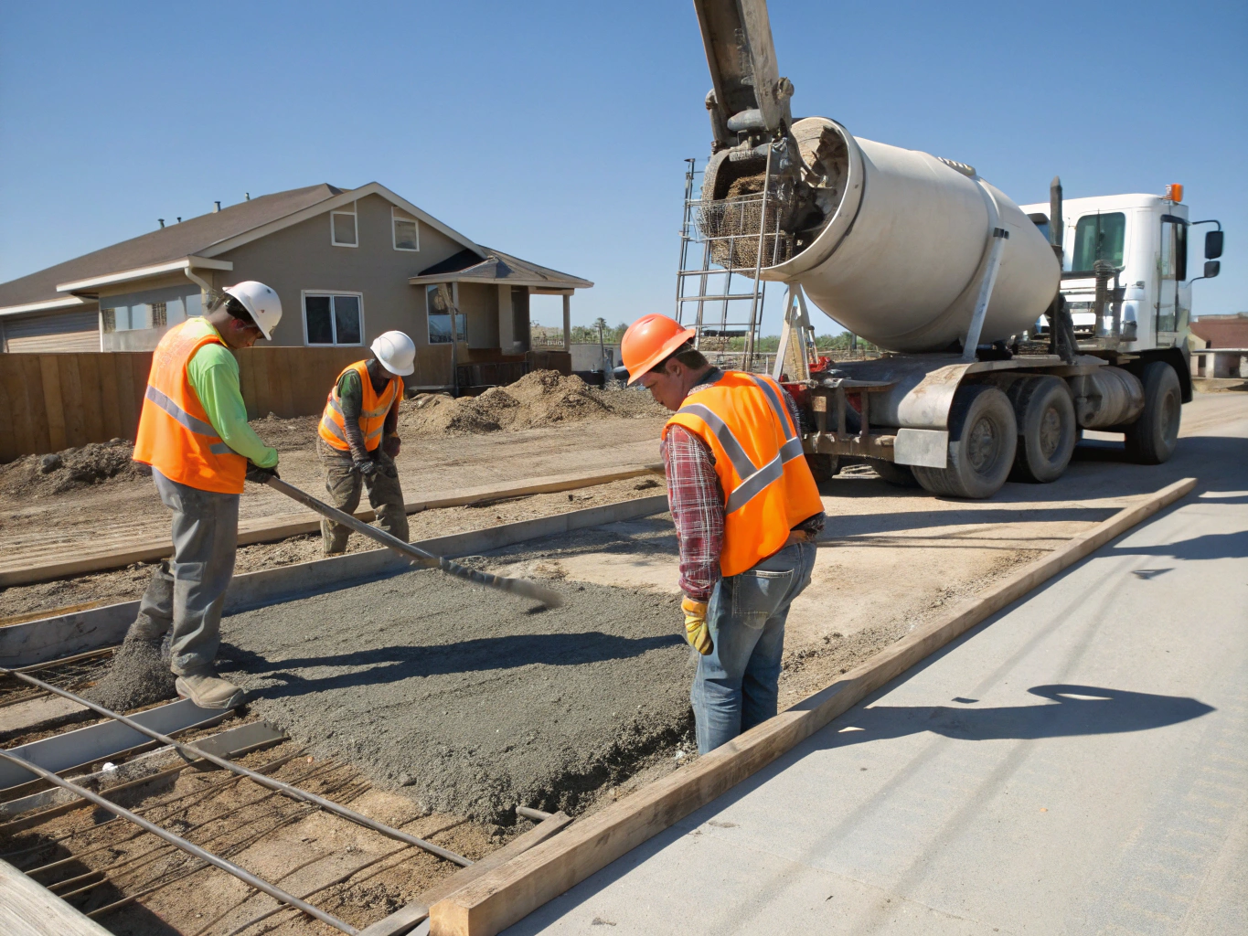 Precision concrete foundation pour and slab finishing