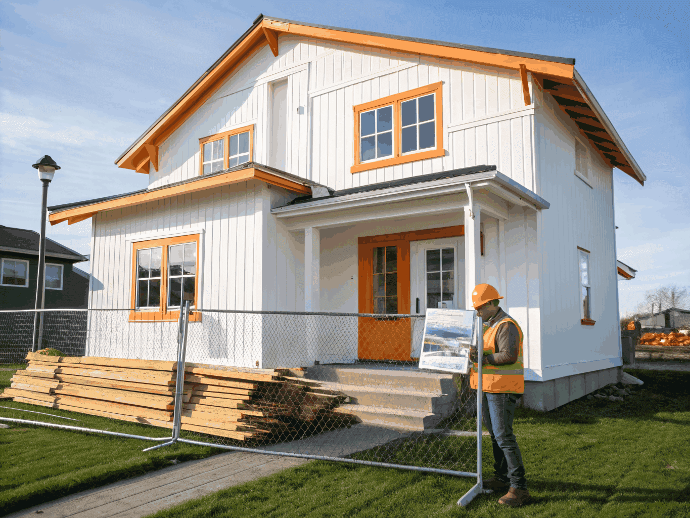 Custom home built by Mandujano Concrete and Construction with architectural framing and brickwork