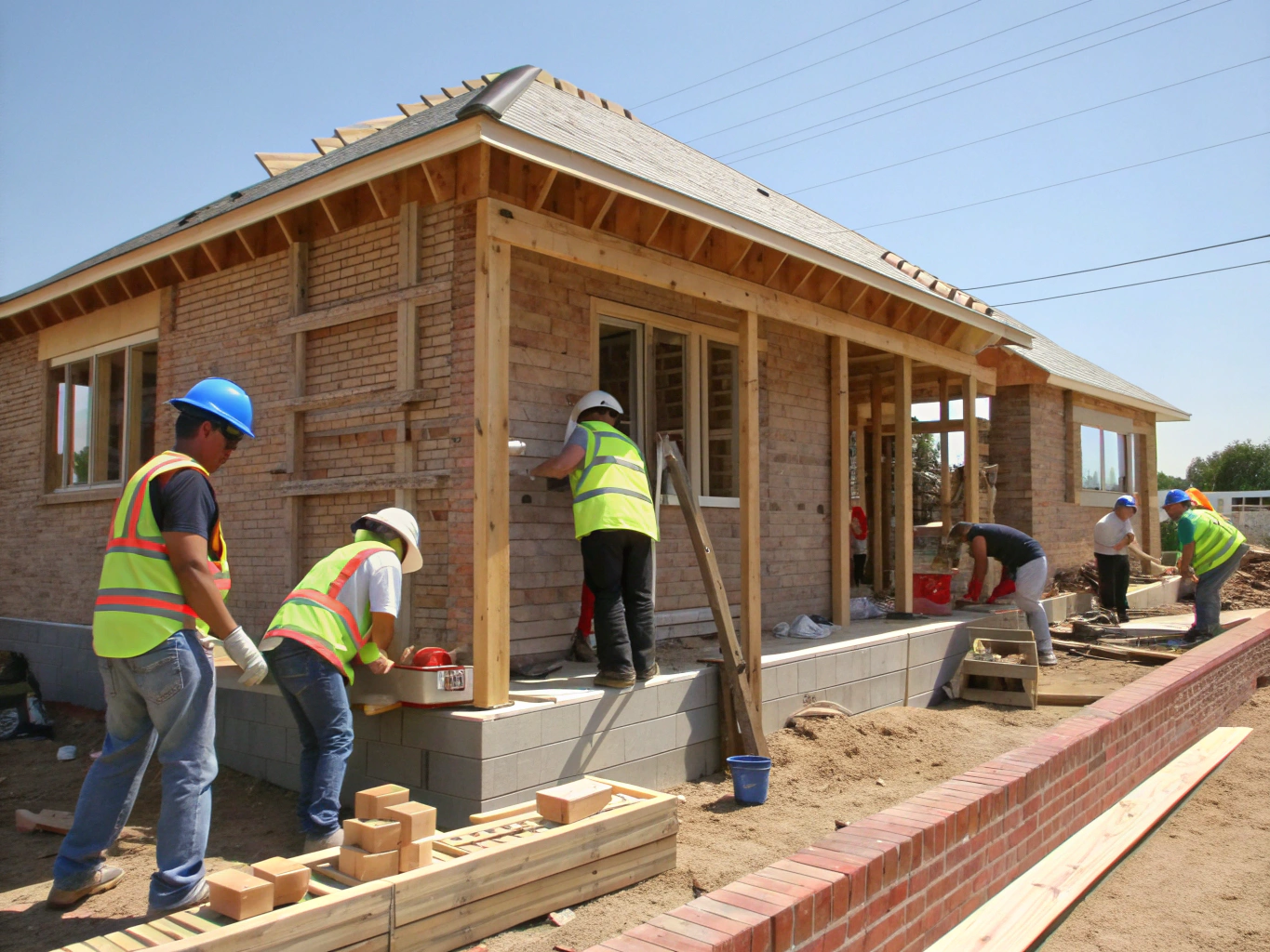 Mandujano Construction team framing a custom home project in North Alabama