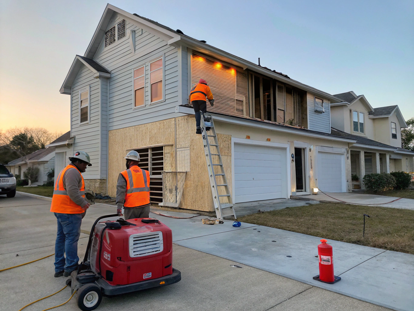 Storm damage restoration and structural repair work